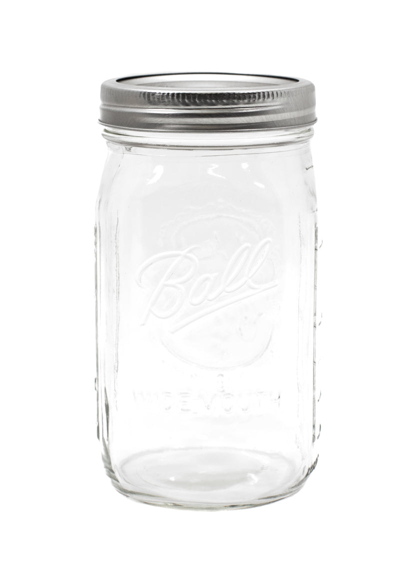 6.5in Tall of 1 Quart Ball Wide Mouth Mason Canning Glass Jar Decor Jamali Garden