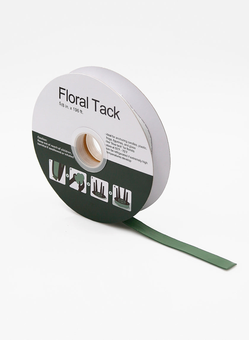 5/8in x 196ft Green Floral Tack Decor Jamali Garden