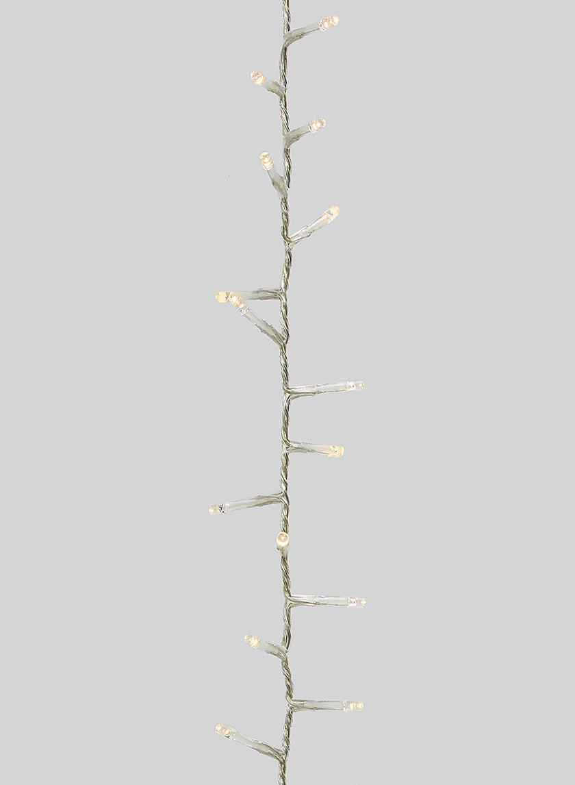24ft Long 100 & 1000 Warm White L.E.D. Lights Set, Clear Cord Decor Jamali Garden