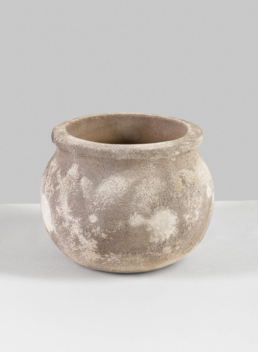 6in Wide Petra Aged Clay Bowl Planter Decor Jamali Garden