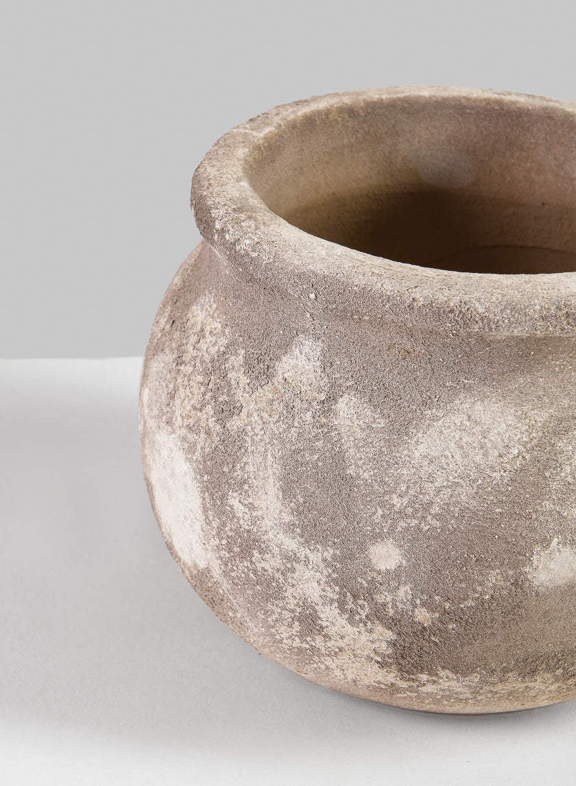 6in Wide Petra Aged Clay Bowl Planter Decor Jamali Garden