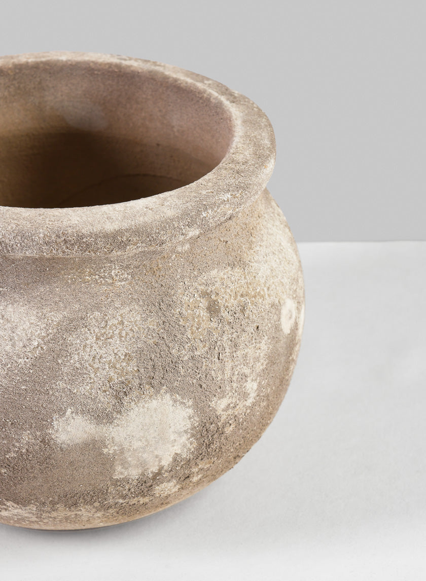 6in Wide Petra Aged Clay Bowl Planter Decor Jamali Garden