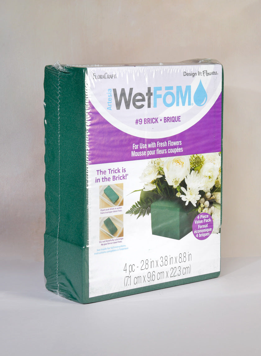 FloraCraft 4ct Green Floral Artesia WetFoM Brick Decor Jamali Garden