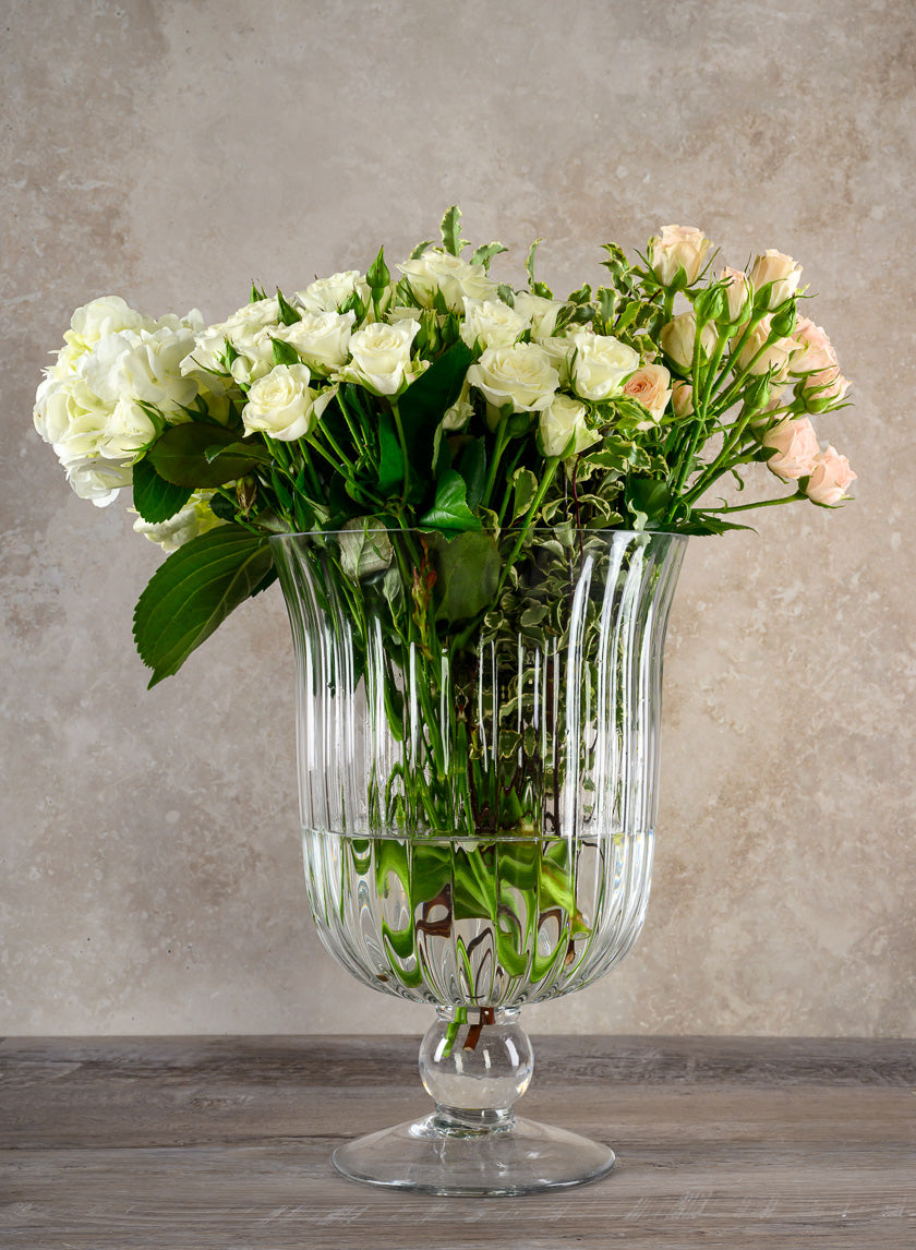 Versailles Pleated Glass Urn Decor Jamali Garden