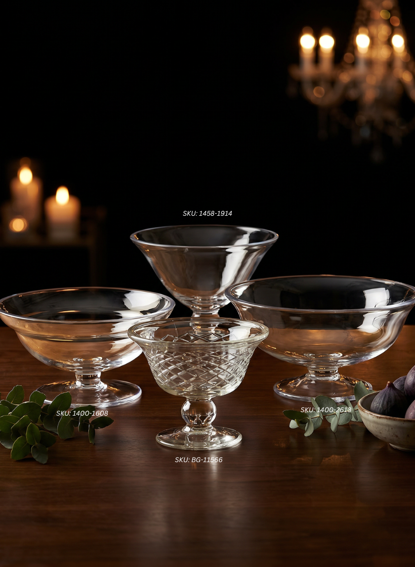 6.5in Wide Glass Bowl, Mini Decor Jamali Garden