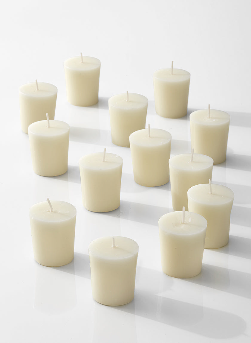 15-Hour Ivory Votive Candles, Set of 24 Decor Jamali Garden