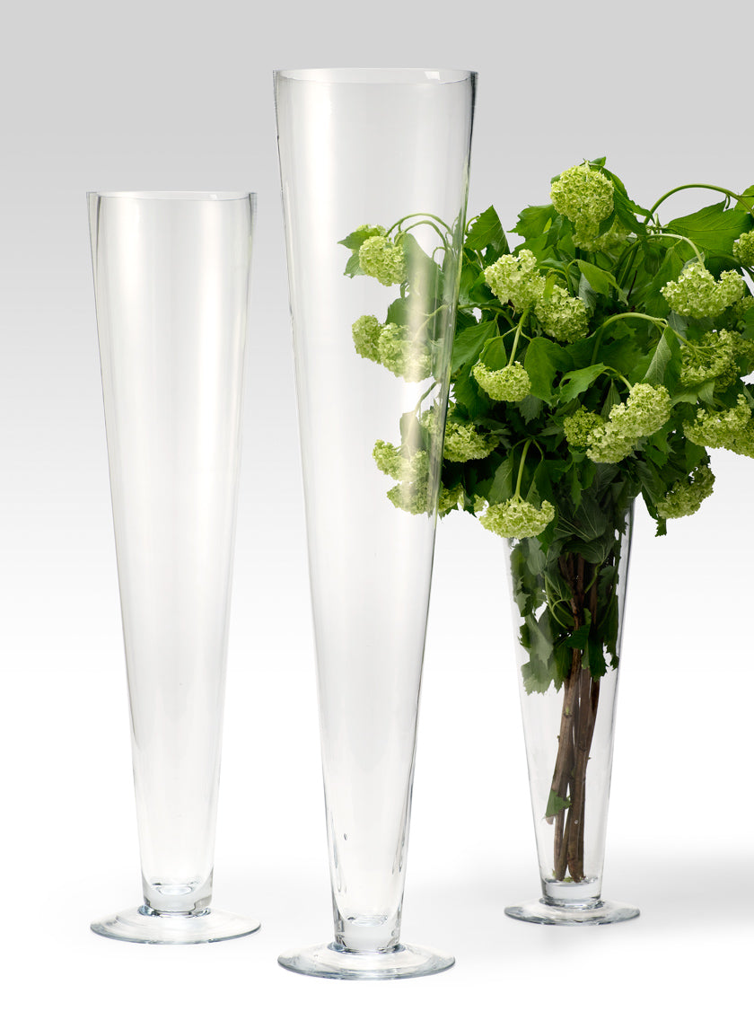 Clear Glass Trumpet Vases Decor Jamali Garden