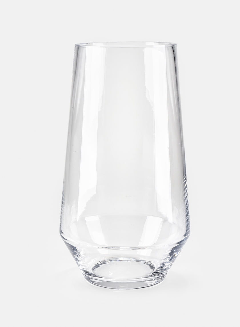 Sleek, tall cylindrical glass vase by Schott Zwiesel