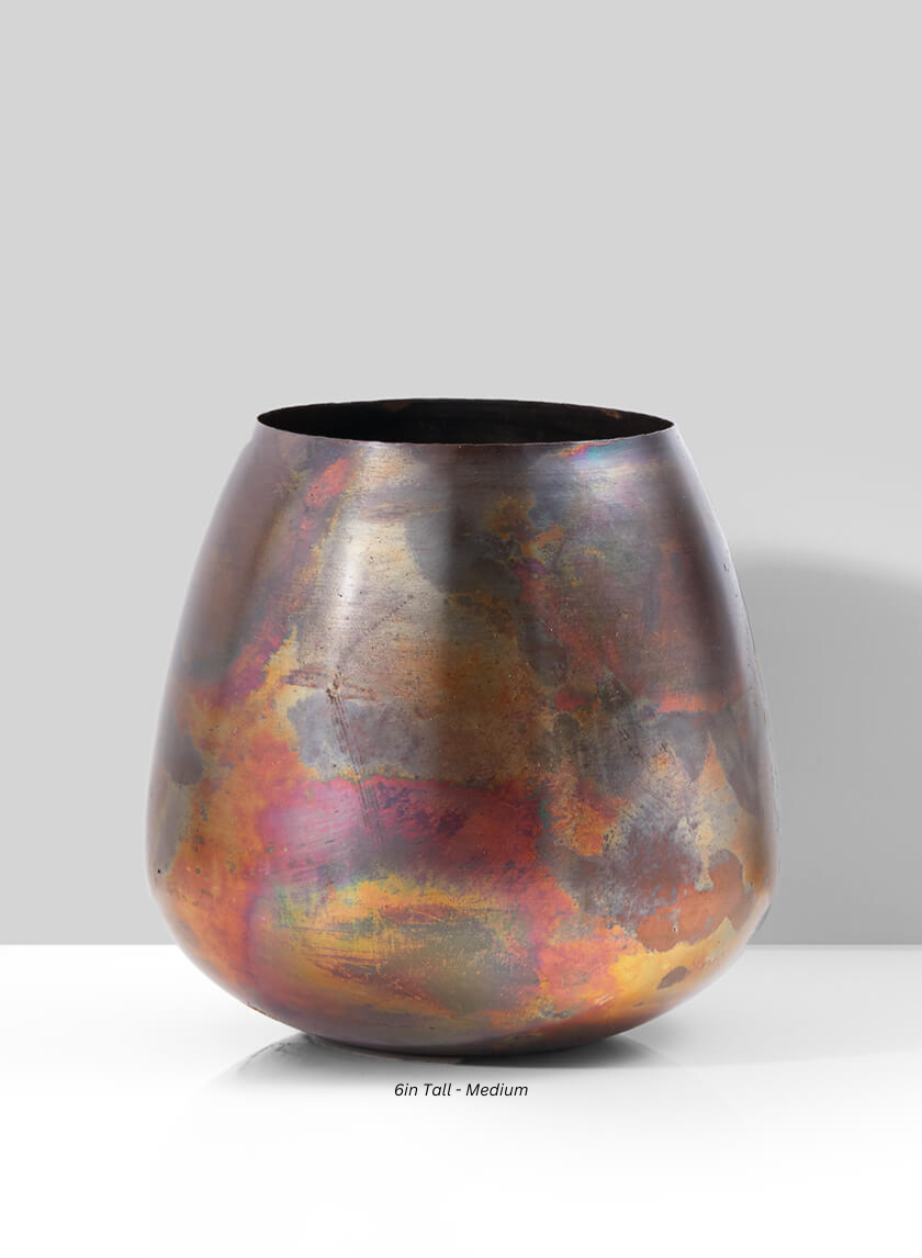 Cappadocia Rainbow Iron Bowl Decor Jamali Garden Copper 6in Tall - Medium EACH