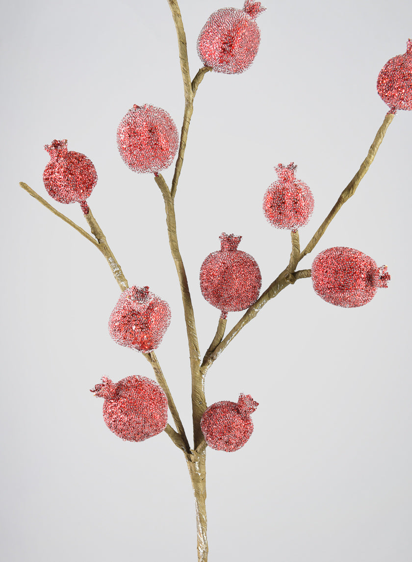 27in Long Beaded Pomegranate Spray Decor Jamali Garden
