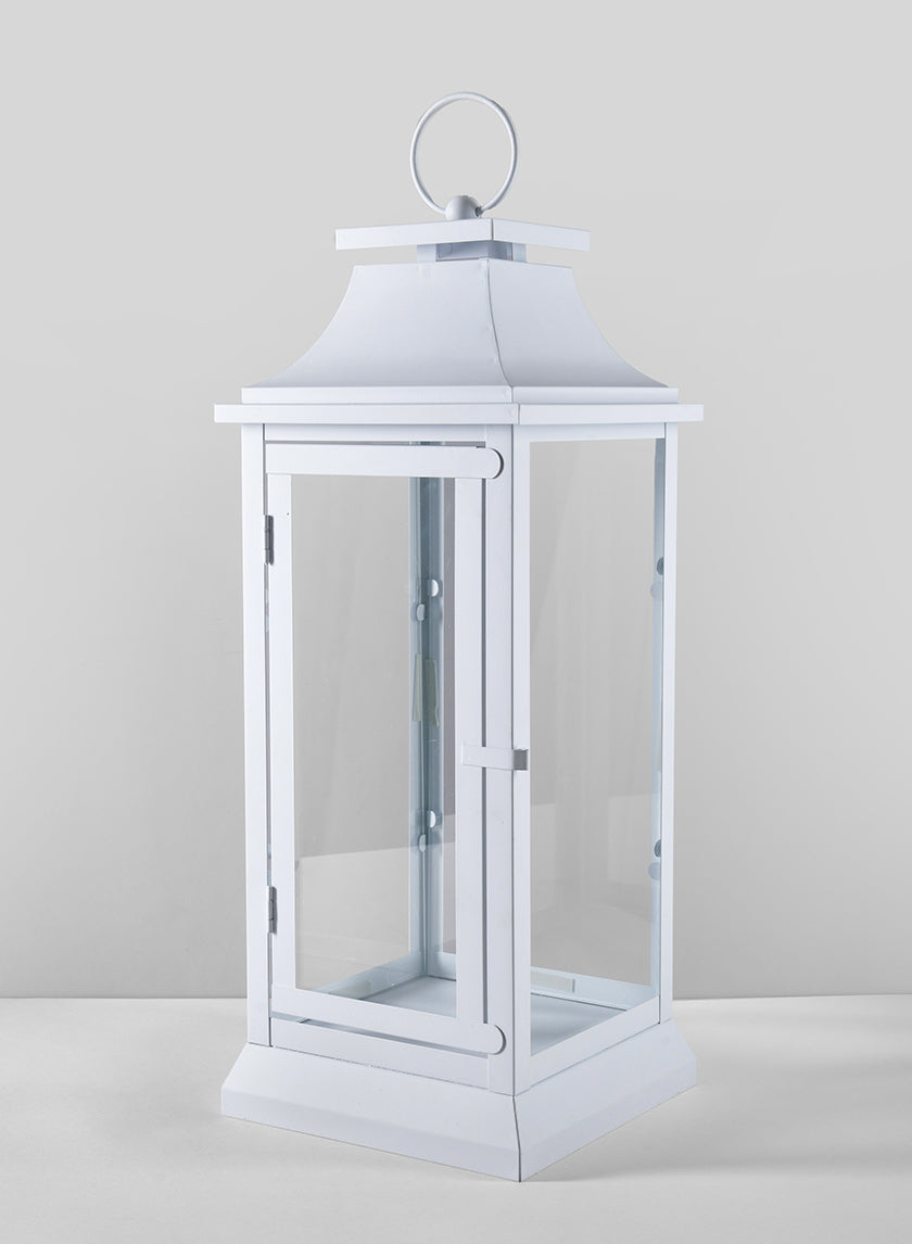 White Hampton Lantern Decor Jamali Garden