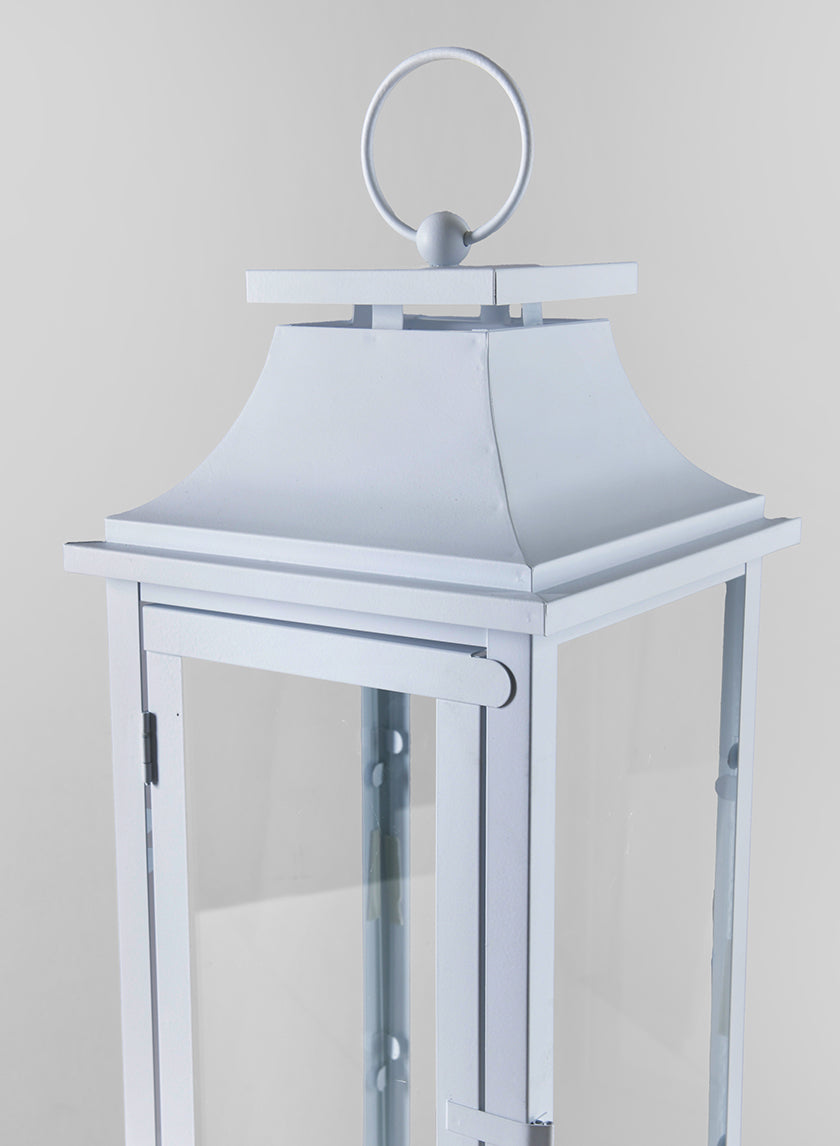 White Hampton Lantern Decor Jamali Garden