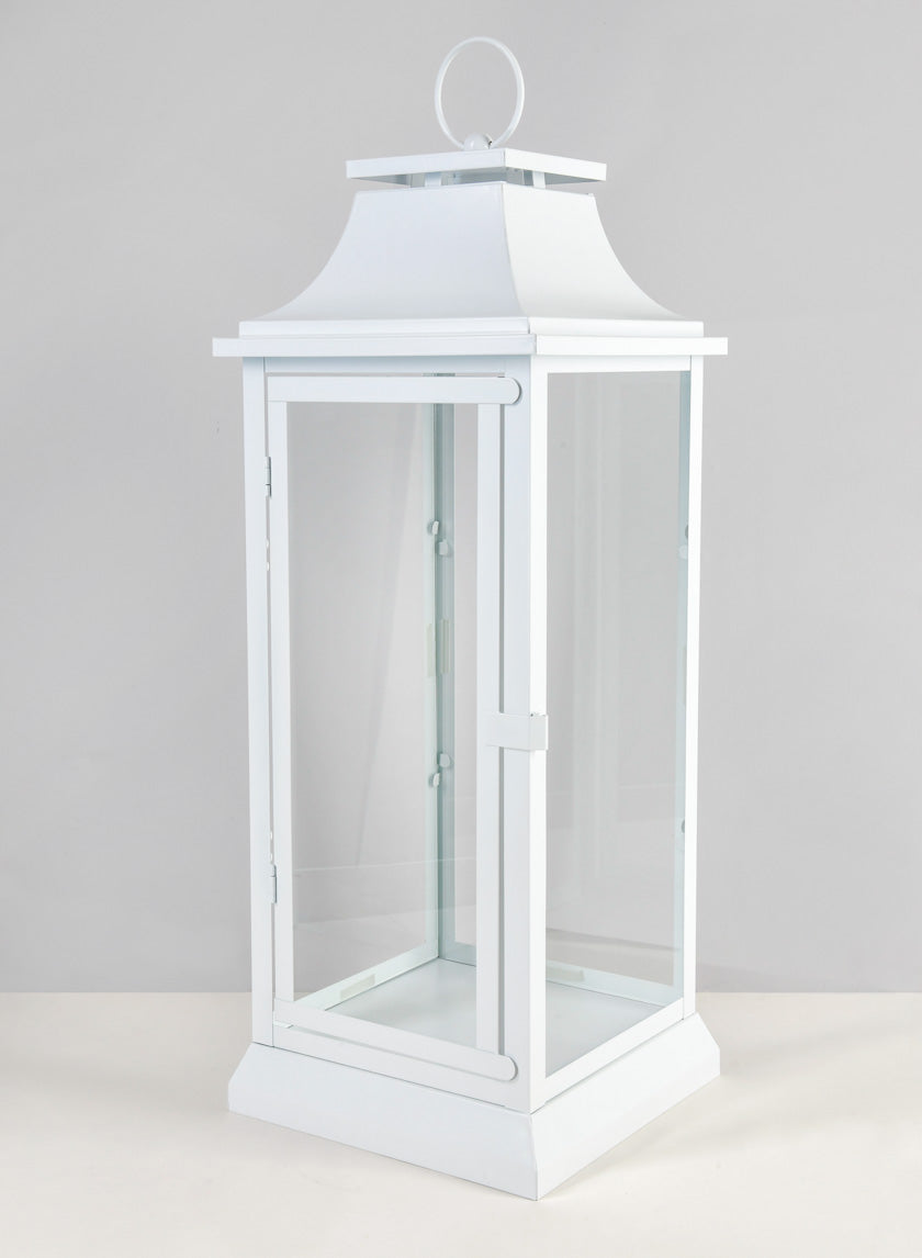 White Hampton Lantern – Jamali Garden