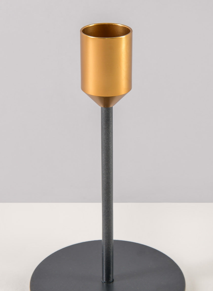 Barney Black Gold Taper Metal Holder Decor Jamali Garden