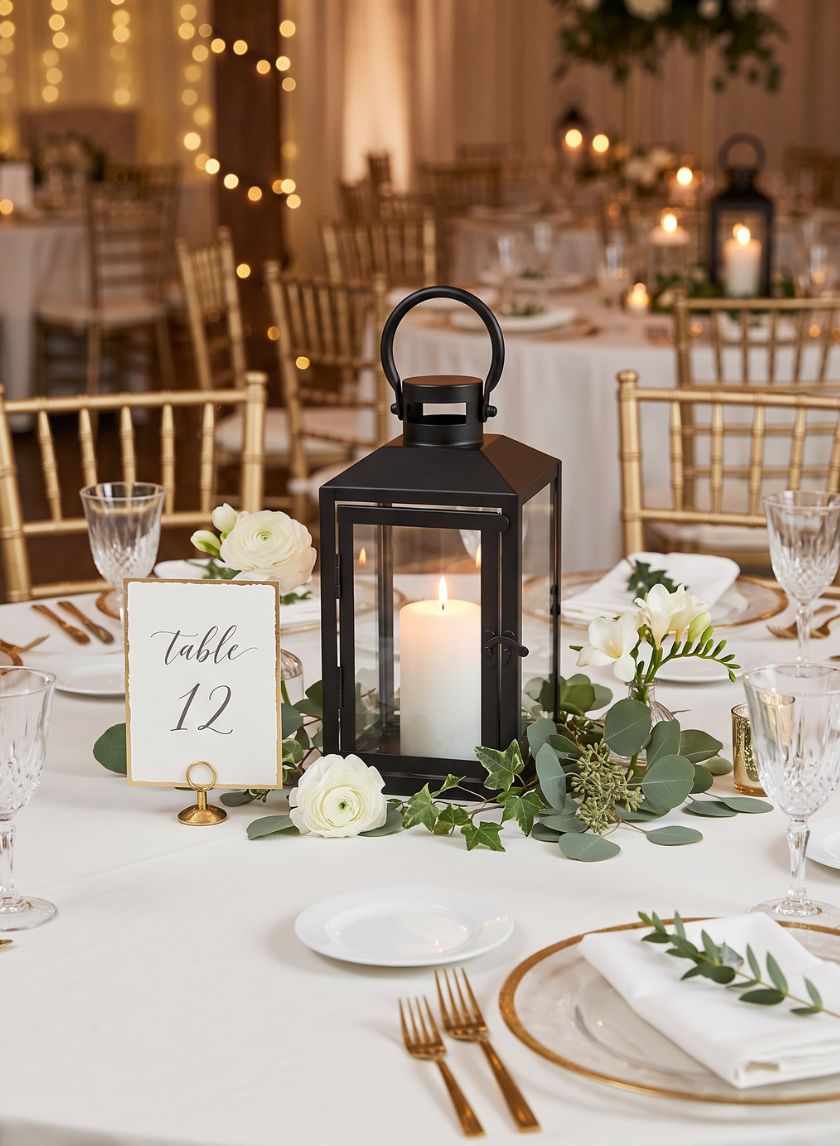 Black Monterey Lantern Decor Jamali Garden