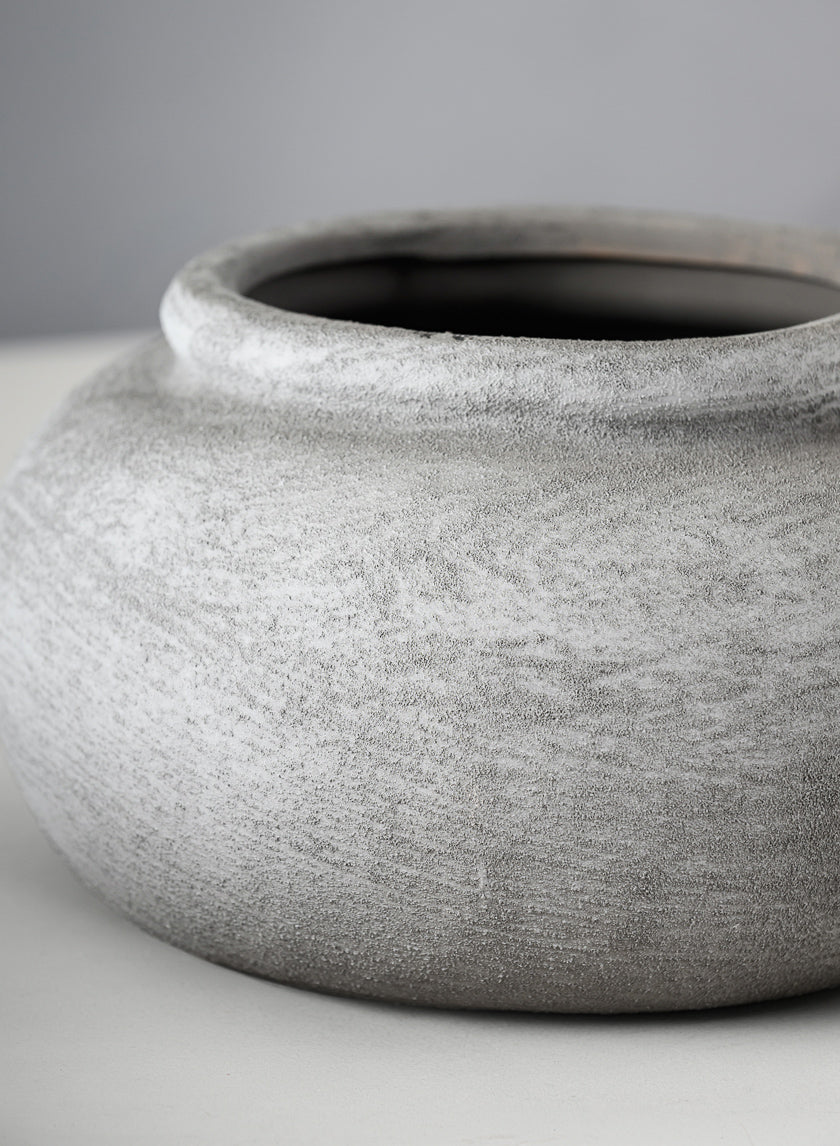 8in Wide Iquitos Venetian Grey Ceramic Bowl Decor Jamali Garden