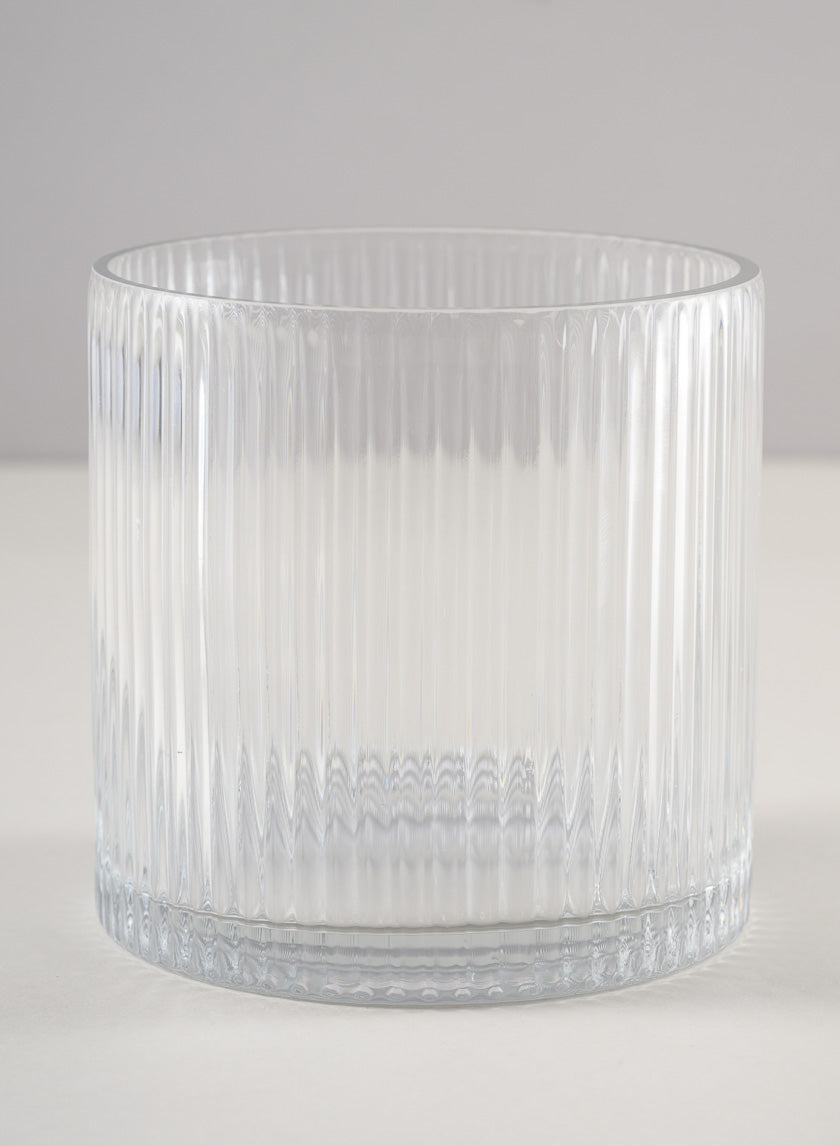 5in Tall Vienna Pleated Glass Cylinder Decor Jamali Garden