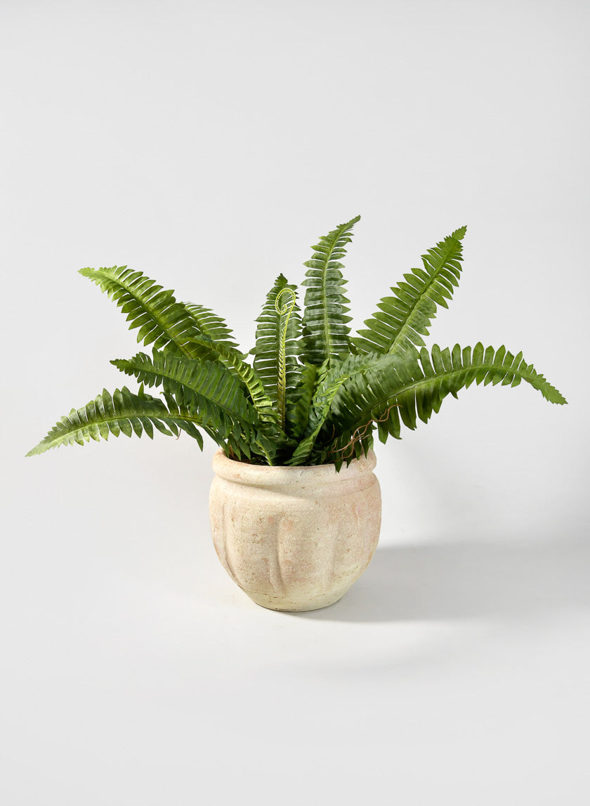 8in Wide Santorini Clay Pot Decor Jamali Garden