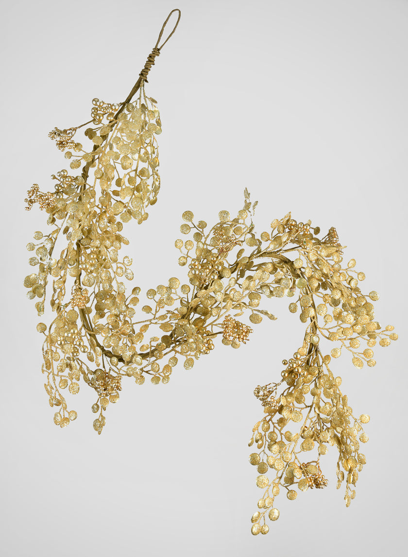 60in Long Gold Glitter Garland Decor Jamali Garden