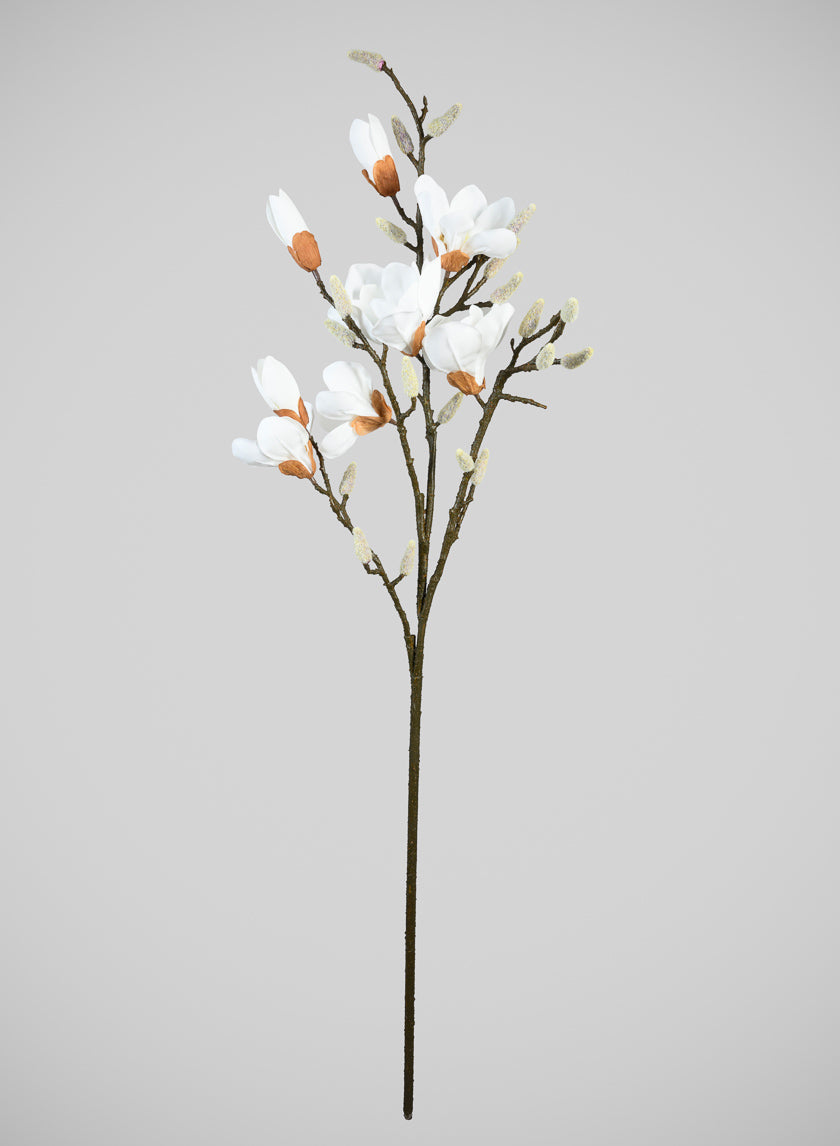 48in Long Real Touch Real Look Blooming Magnolia Flowers Stem Decor Jamali Garden
