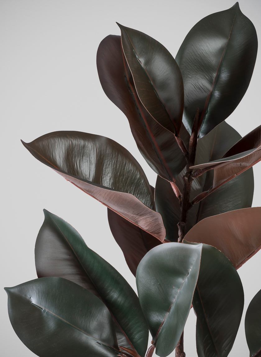 26in Tall Real Touch Real Look Rubber Tree in Ceramic Pot Decor Jamali Garden