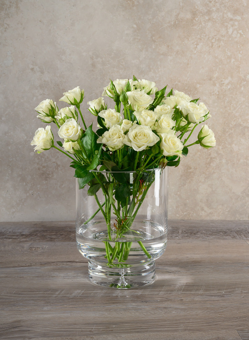 8in Tall Luxe Pedestral Glass Vase Decor Jamali Garden