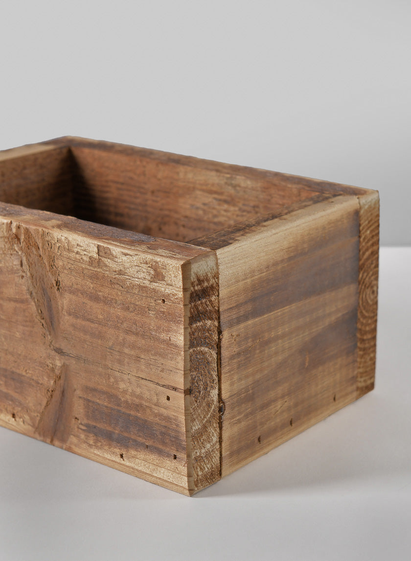 7in Long Burnt Wood Box, Mini Decor Jamali Garden