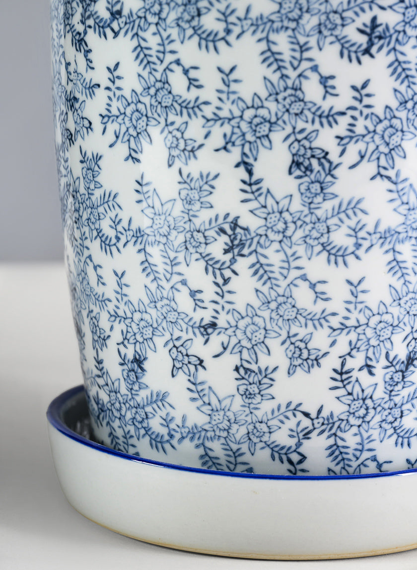 8in Tall Provence Ceramic Planter with Saucer Decor Jamali Garden