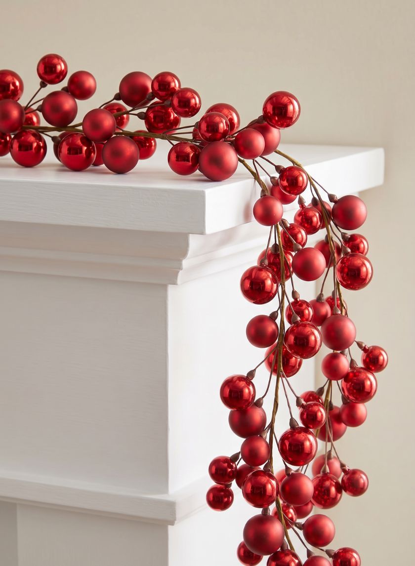 69in Long Red Ball Garland Decor Jamali Garden