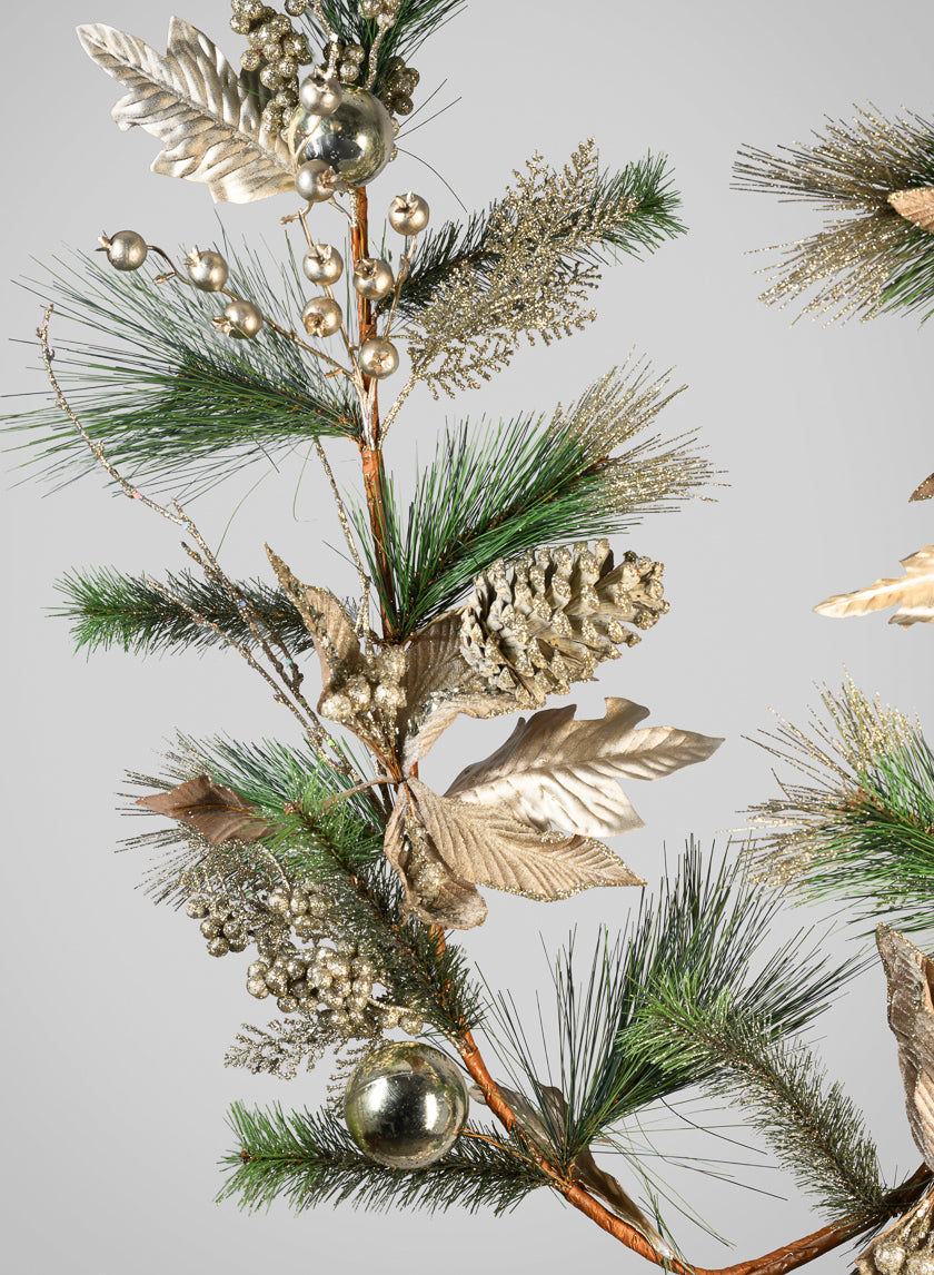 60in Long Poinsettia Garland Decor Jamali Garden