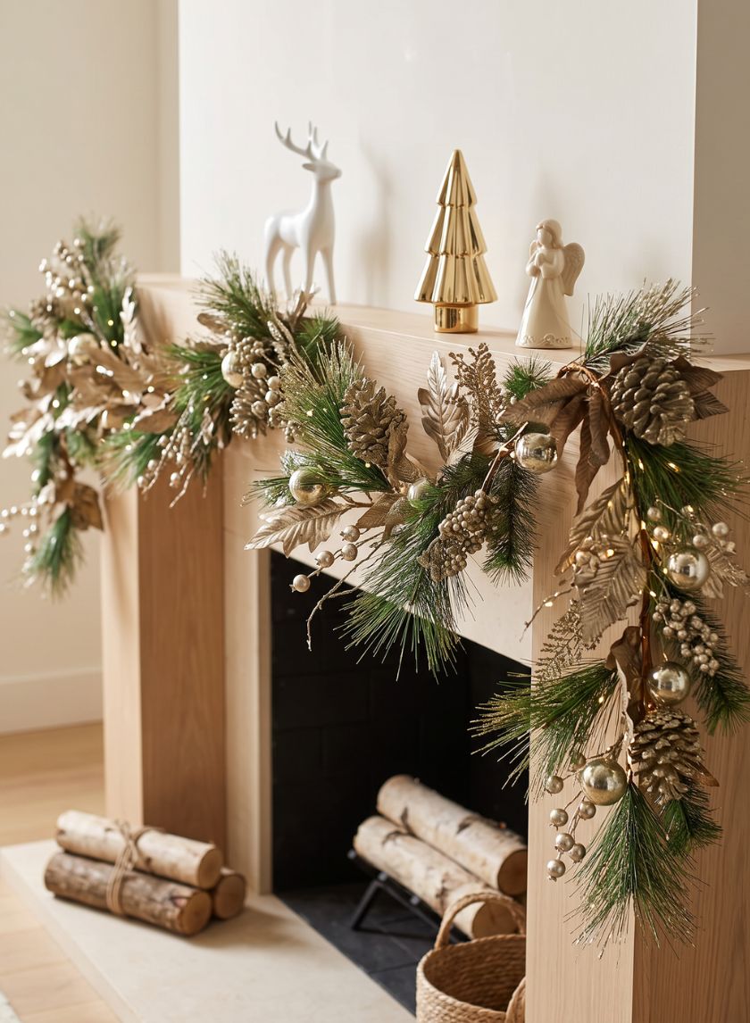 60in Long Poinsettia Garland Decor Jamali Garden