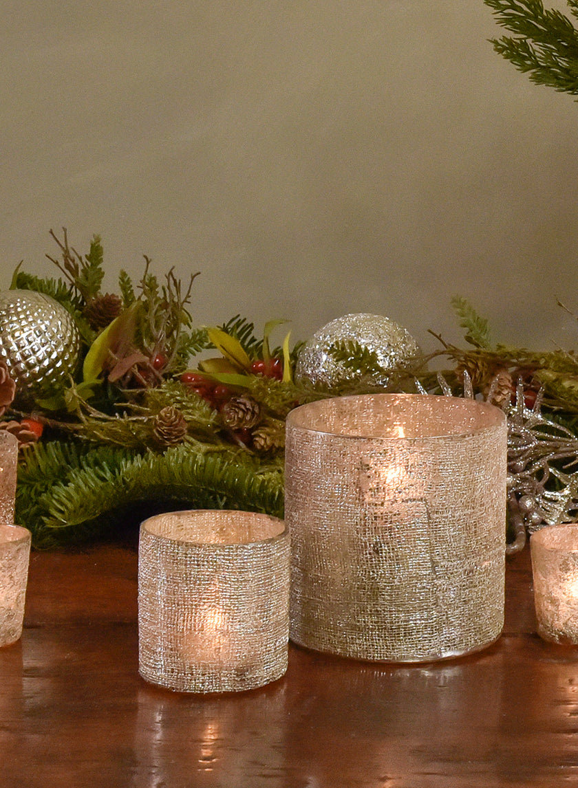 5in Pale Old Gold Glass Vase Decor Jamali Garden