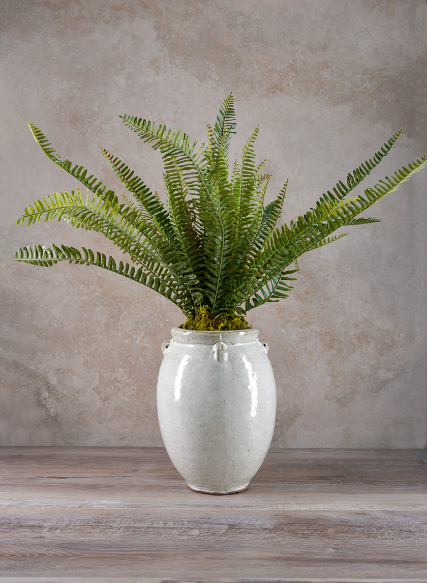 Jakarta Clay & Ceramic Urn Planters, Cloud White Decor Jamali Garden