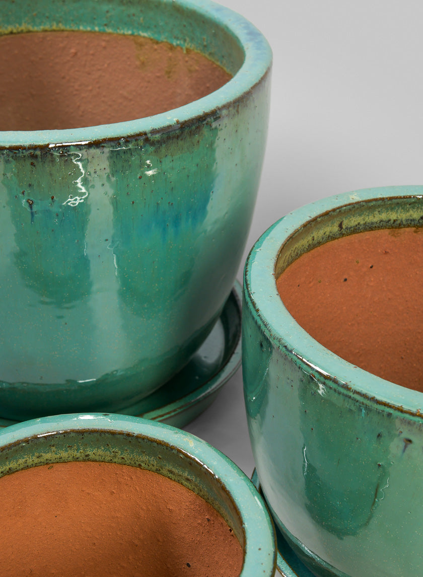 Laos Teal Glazed Planter Decor Jamali Garden