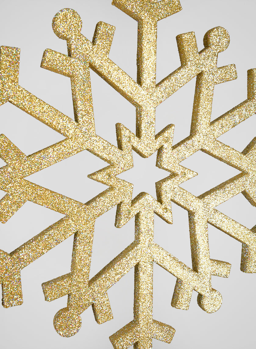 32in Long Giant Gold Glitter Snowflake Ornament Decor Jamali Garden