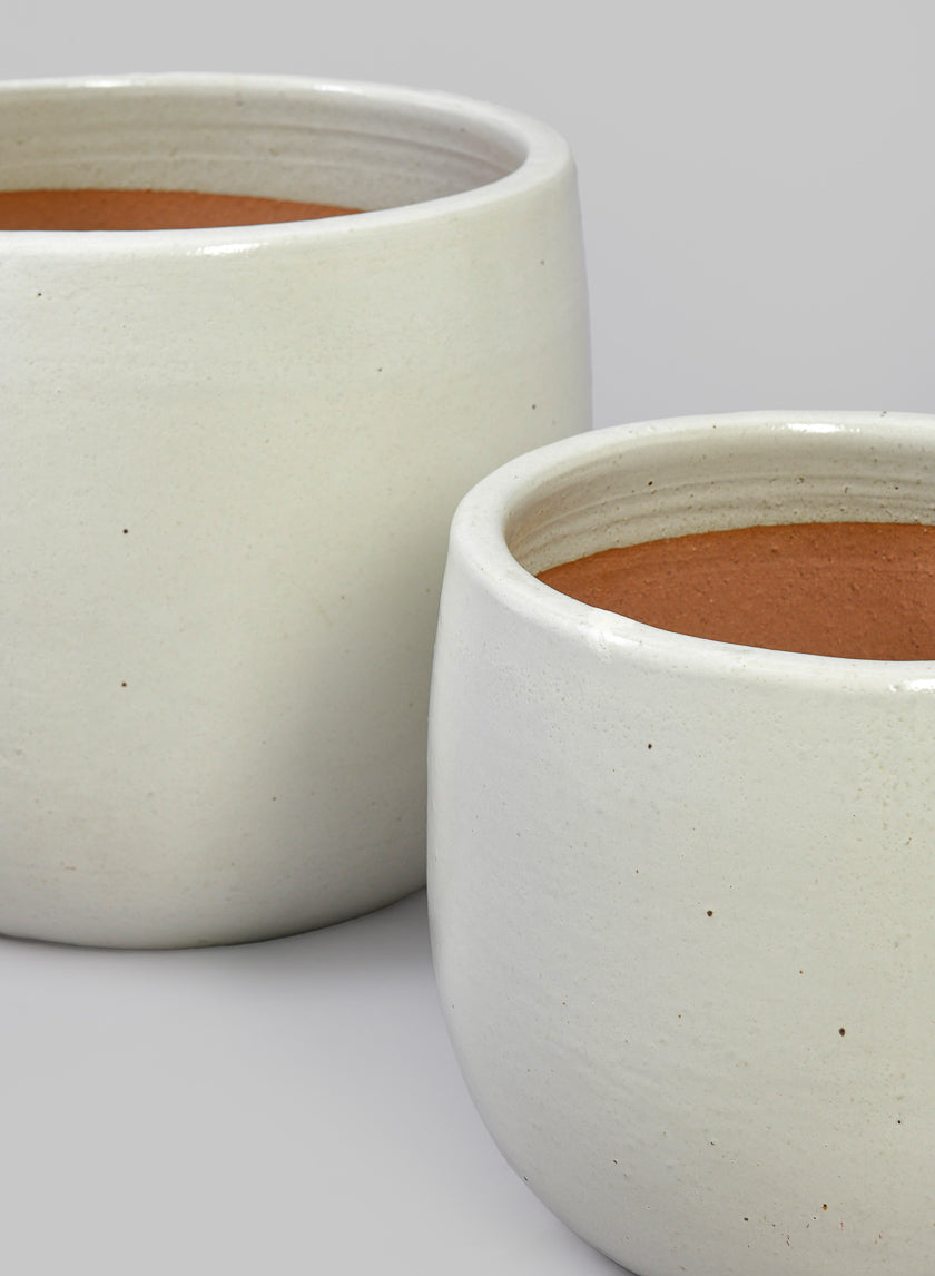 Deck Clay & Ceramic Planters, Yucatan White Decor Jamali Garden