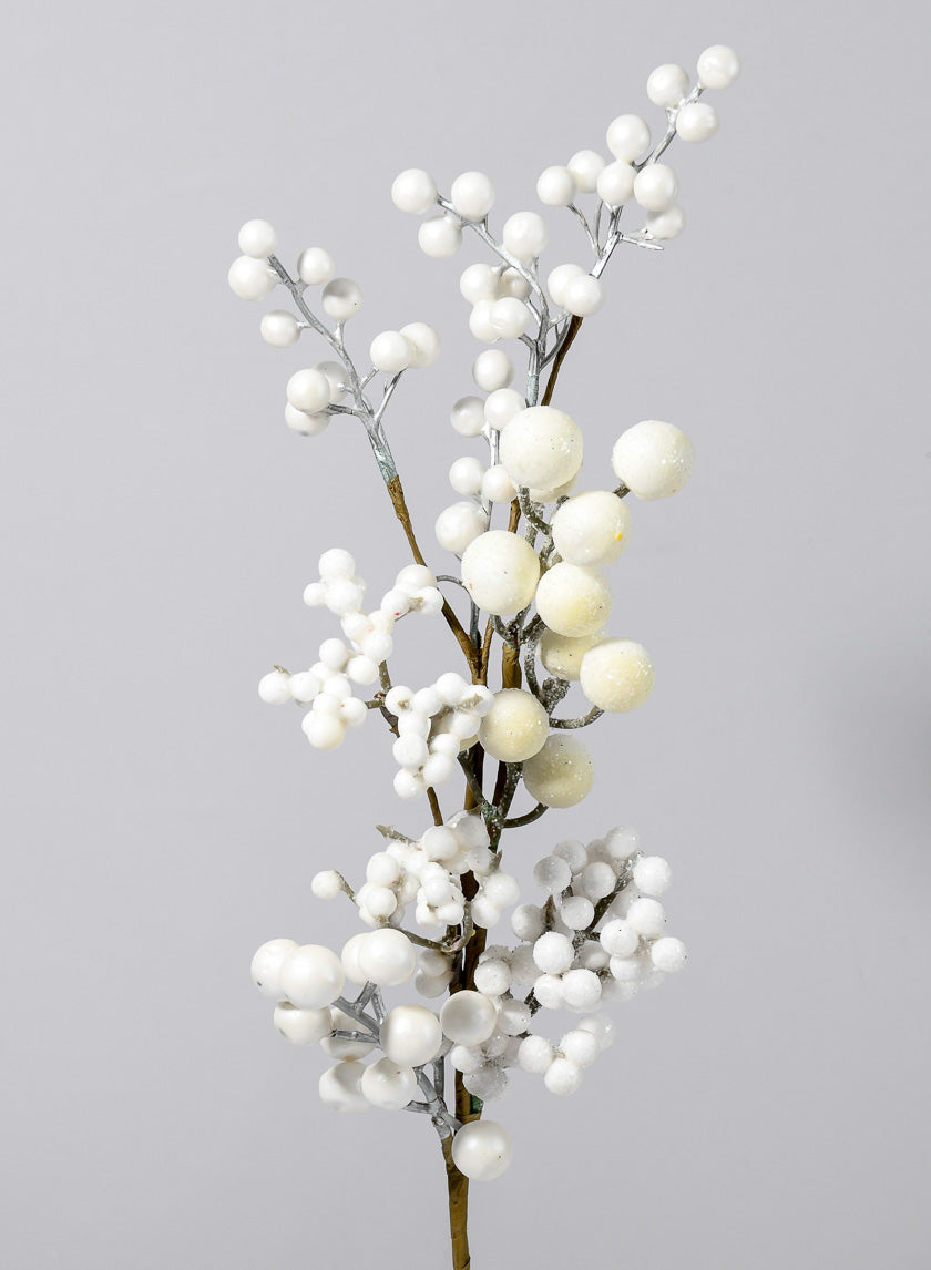 21in Long White Berry Pick, Case of 12 Decor Jamali Garden