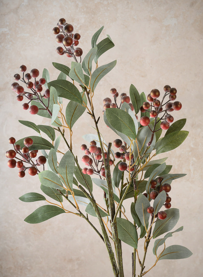 34in Long Evergreen Red Berry Pick, Case of 12 Decor Jamali Garden