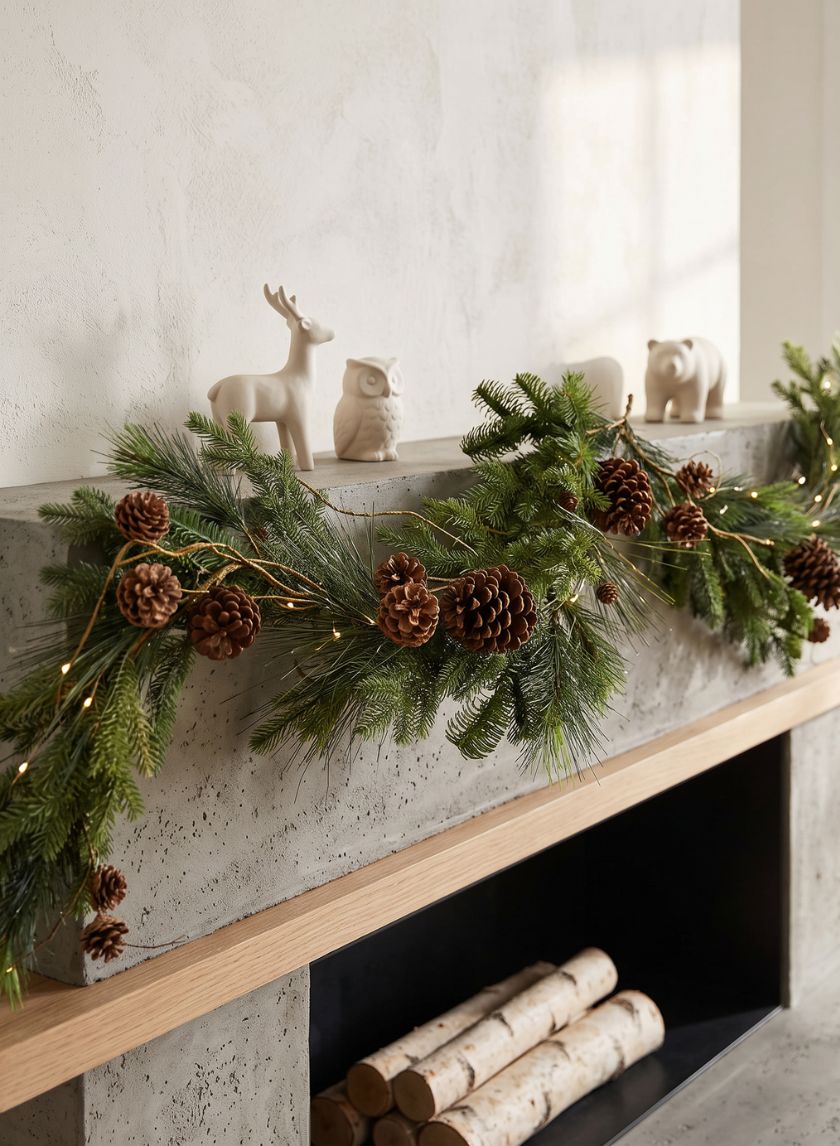 58in Long Festive Pine Garland with Pinecone Assortment, Case of 4 Decor Jamali Garden