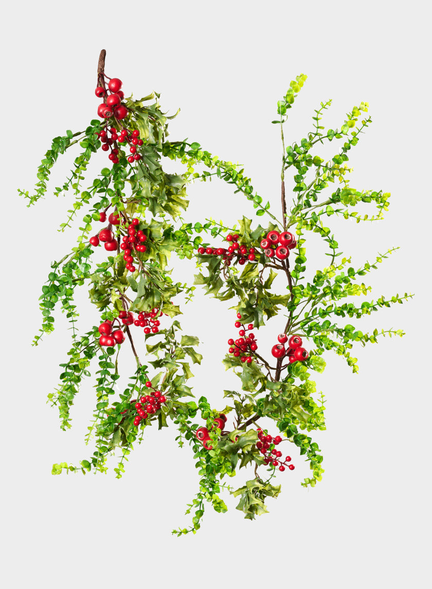 5ft Eucalyptus and Red Berry Garland
