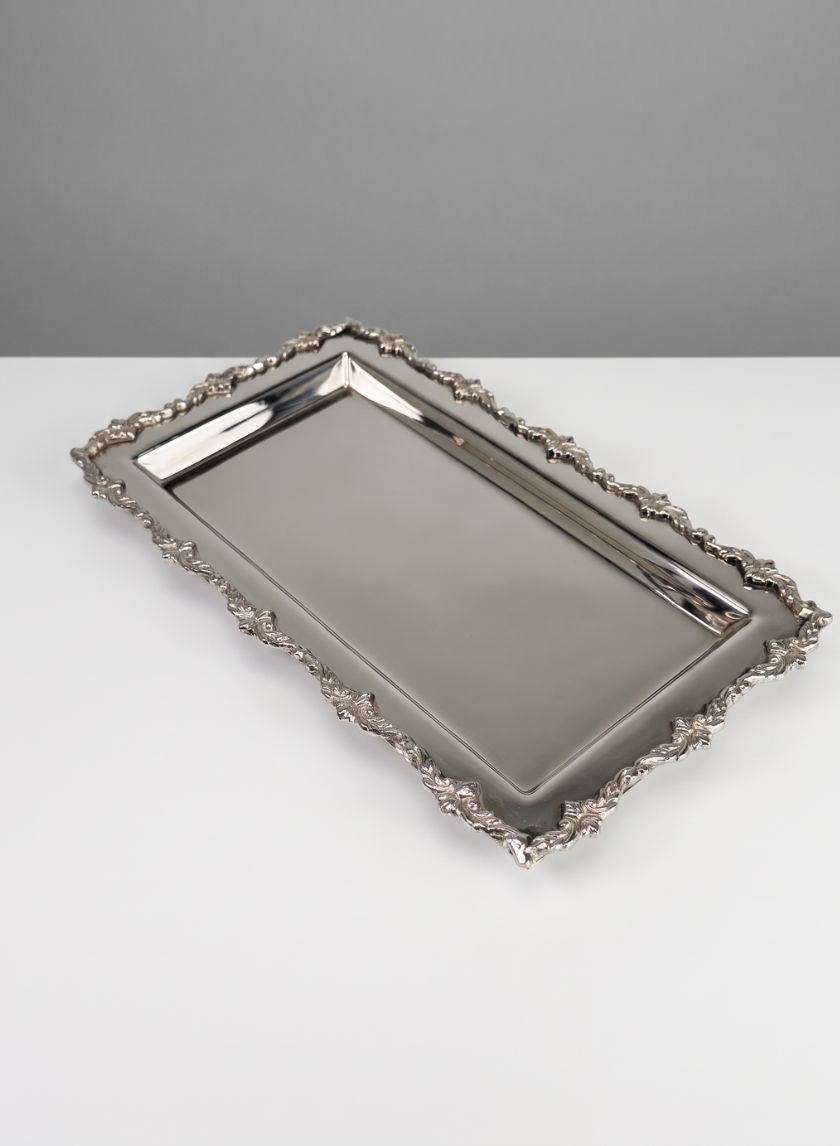 10in Long Pierrefort Lace Silver Tray