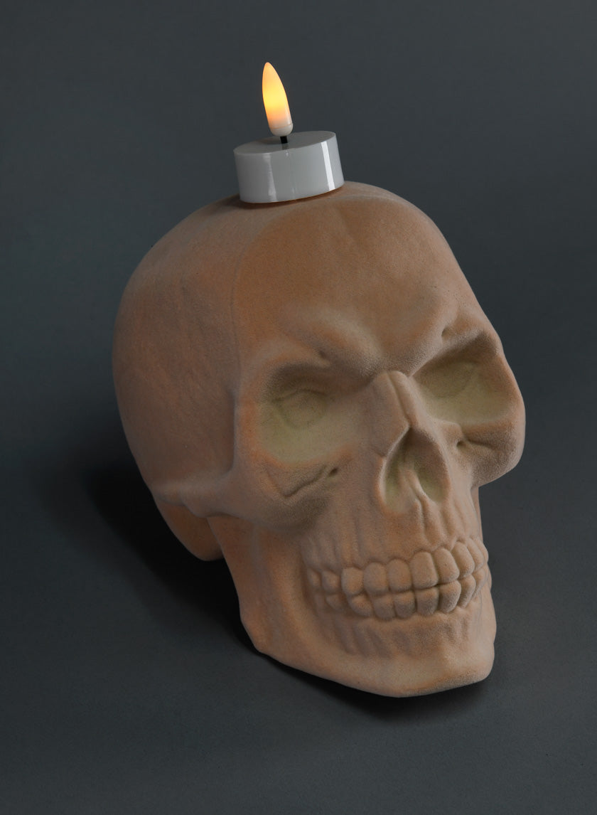 6in Flocked White Skull Decor Jamali Garden