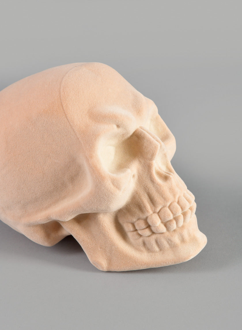 6in Flocked White Skull Decor Jamali Garden