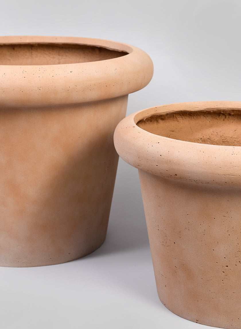 Chino Bevelled Edge Lava Concrete Terracotta Look Pot Decor Jamali Garden