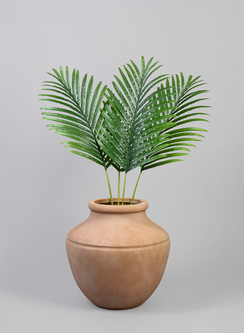 16in Tall Matka Lava Concrete Terracotta Look Low Jar Planter Decor Jamali Garden