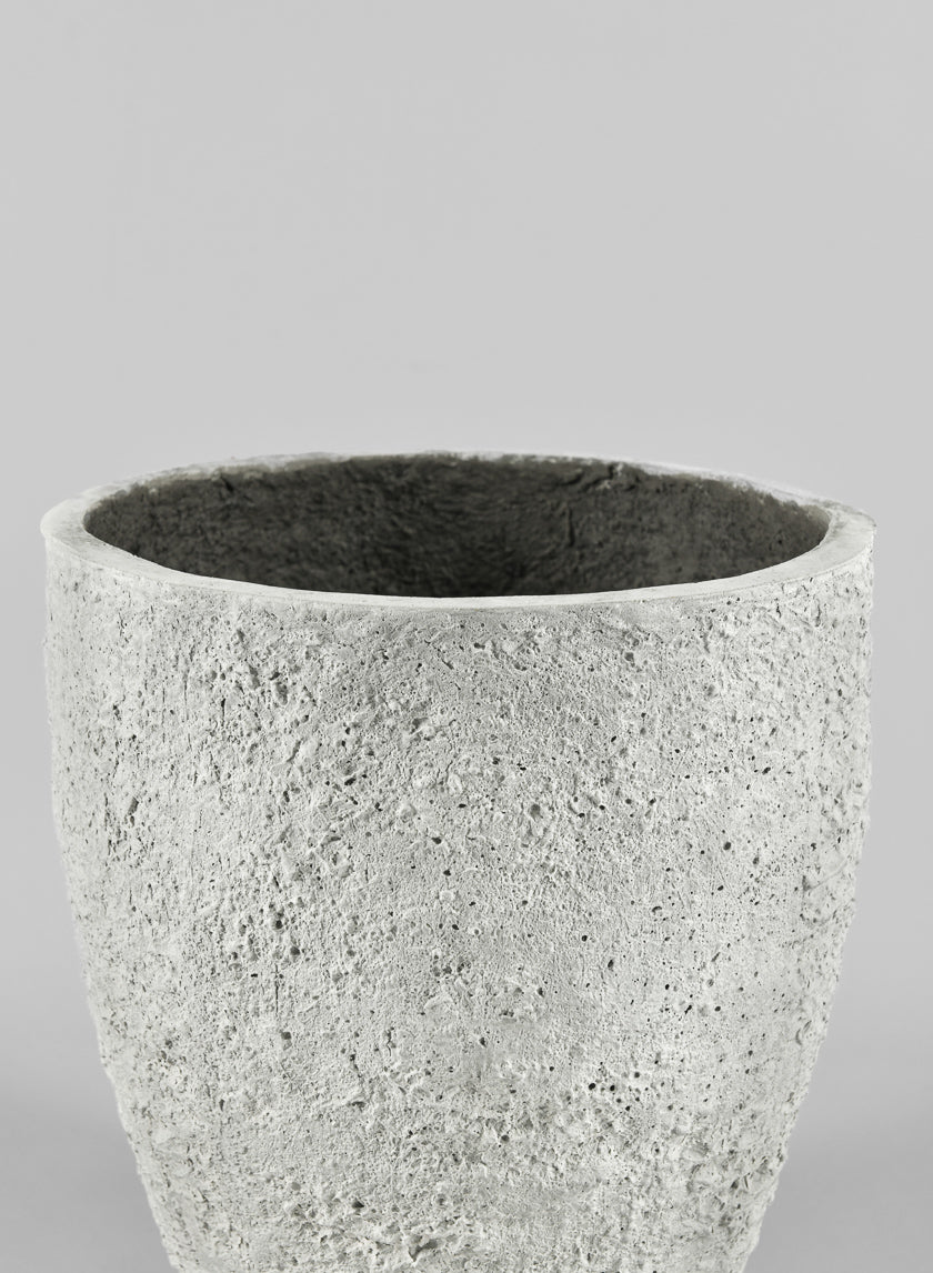 14.75in Tall Mesquite Chalk Stone Planter, Medium Decor Jamali Garden