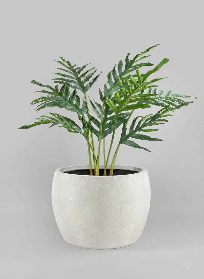 Santa Fe Sand Rock Antique White Low Planter Decor Jamali Garden 11in Tall EACH