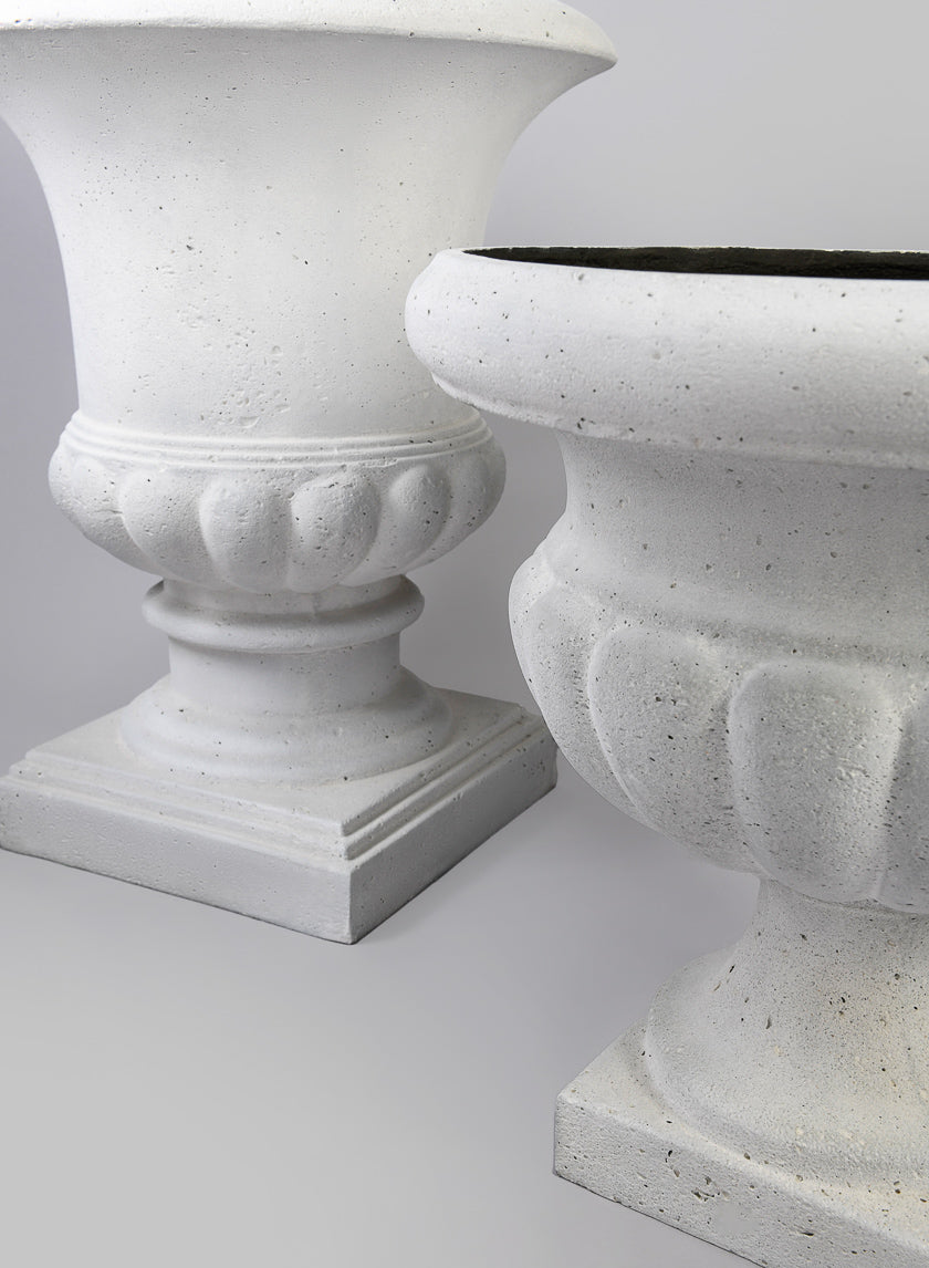 26in Tall Lilith Antique White Urn Decor Jamali Garden