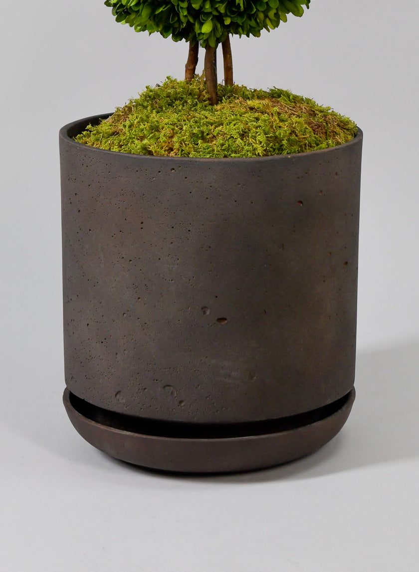 Amaris Antique Brown Pot With Saucer Decor Jamali Garden