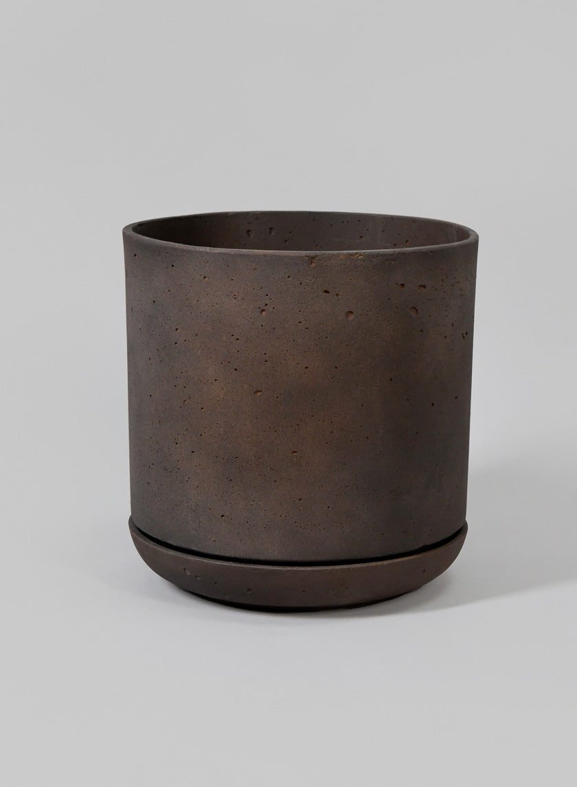 Amaris Antique Brown Pot With Saucer Decor Jamali Garden